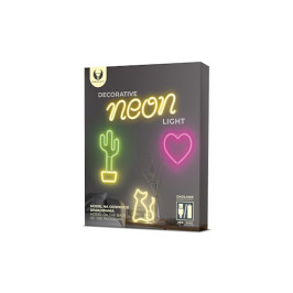 LED NEON dekoracija KATĖ, šiltai balta, 5V USB/ 3xAA