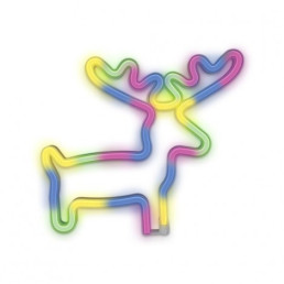 LED NEON dekoracija BRIEDIS, spalvota, 5V USB/ 3xAA