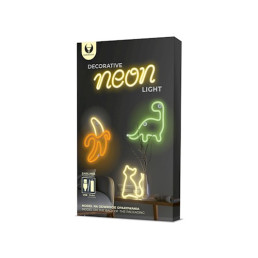LED NEON dekoracija SATURNAS, geltona-mėlyna, 5V USB/ 3xAA