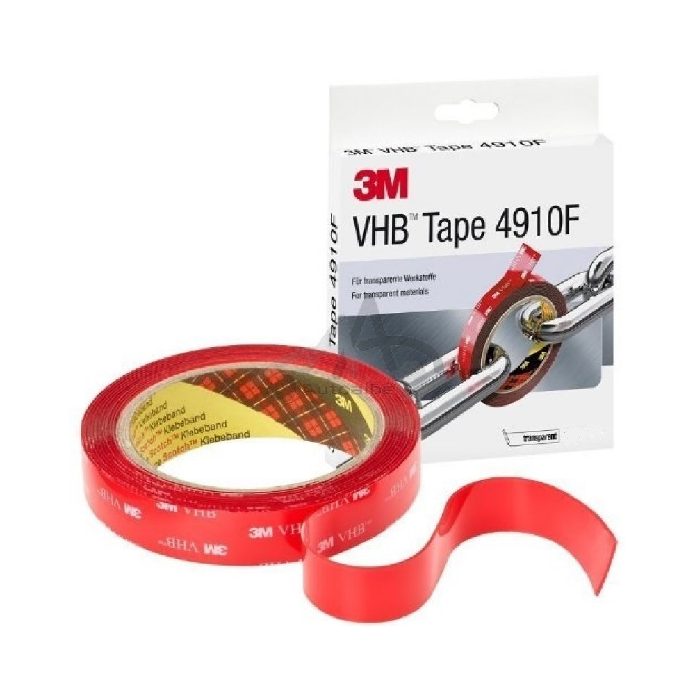Dvipusės lipnios juostos VHB 4910F 12mm x 1mm x 4.5m komplektas, skaidri 3M