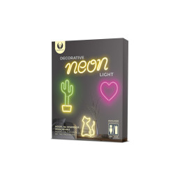 LED NEON dekoracija ŠIRDIS, raudona, 5V USB/ 3xAA