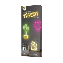 LED NEON dekoracija KAKTUSAS, oranžinė-žalia, 5V USB/ 3xAA