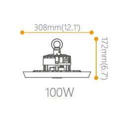 Sandėlio šviestuvas HALO, 230Vac 100W, 210lm/ W 4000K, 21 000lm, IP65, IK08, juodas