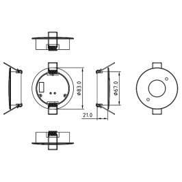 DALI sistemos judesio ir apšvietos jutiklis 12V/ 24V/ 36V, įleidžiamas, PIR