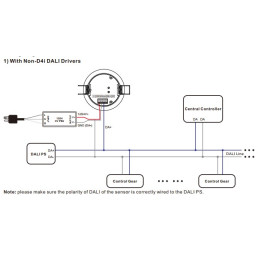 DALI sistemos judesio ir apšvietos jutiklis 12V/ 24V/ 36V, įleidžiamas, PIR