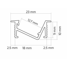 LED profilis ZENOLINE juodas su baltu dangteliu, 3 metrai