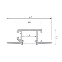 Profilis aliuminis anoduotas LED juostoms įleidžiamas, priglaistomas, siauras MONO, 2.02m LUMINES