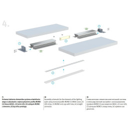 Profilis aliuminis anoduotas LED juostoms įleidžiamas, priglaistomas, siauras MONO, 2.02m LUMINES