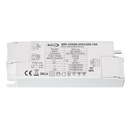 Impulsinis srovės šaltinis LED 25W, 6-58Vdc, 250-700mA, valdomas PUSH-DIM, DALI-2 su NFC nustatymu, PFC, Sunricher