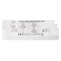 Impulsinis srovės šaltinis LED 45W, 6-58Vdc, 500-1400mA, valdomas PUSH-DIM, DALI-2 su NFC nustatymu, PFC, Sunricher