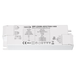Impulsinis srovės šaltinis LED 45W, CCT, 6-58Vdc, 500-1400mA, valdomas PUSH-DIM, DALI-2 su NFC nustatymu, PFC, Sunricher