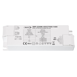 Impulsinis srovės šaltinis LED 45W, CCT, 6-58Vdc, 500-1400mA, valdomas PUSH-DIM, DALI-2 su NFC nustatymu, PFC, Sunricher