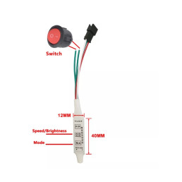 LED skaitmeninių juostų vienos spalvos valdiklis 5-24Vdc, WS2811, su išorinio jungiklio kontaktais