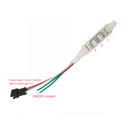 LED skaitmeninių juostų vienos spalvos valdiklis 5-24Vdc, WS2811, su išorinio jungiklio kontaktais