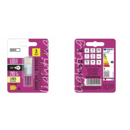 Lemputė LED G9, 230V, 1,9W, 210lm, 3000K šiltai balta, EMOS