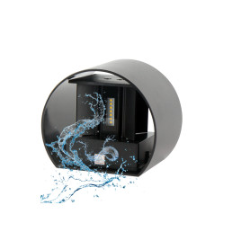 Sieninis lauko šviestuvas CILINDER, LED 2x3W, 4000K, IP54, reguliuojamo švietimo kampo, juodas, LED line LITE