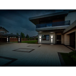 Sieninis lauko šviestuvas CILINDER, LED 2x3W, 4000K, IP54, reguliuojamo švietimo kampo, juodas, LED line LITE