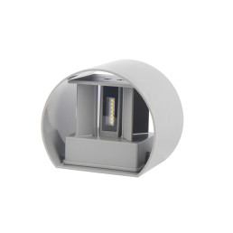 Sieninis lauko šviestuvas CILINDER, LED 2x3W, 3000K, IP54, reguliuojamo švietimo kampo, pilkas, LED line LITE