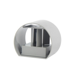 Sieninis lauko šviestuvas CILINDER, LED 2x3W, 4000K, IP54, reguliuojamo švietimo kampo, pilkas, LED line LITE