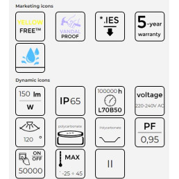 Hermetinis šviestuvas TRI-PROOF, 230Vac, 40W, 150lm/ W, 118cm, IP65, IK08, 4000K, LINKER, LED line PRIME