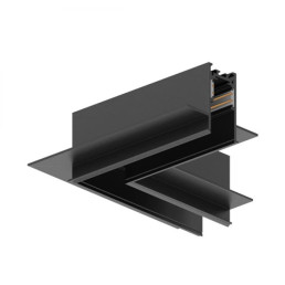 Magnetinio bėgelio kampinė jungtis, įleidžiama, priglaistoma L formos