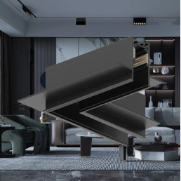 Magnetinio bėgelio kampinė jungtis, įleidžiama, priglaistoma L formos