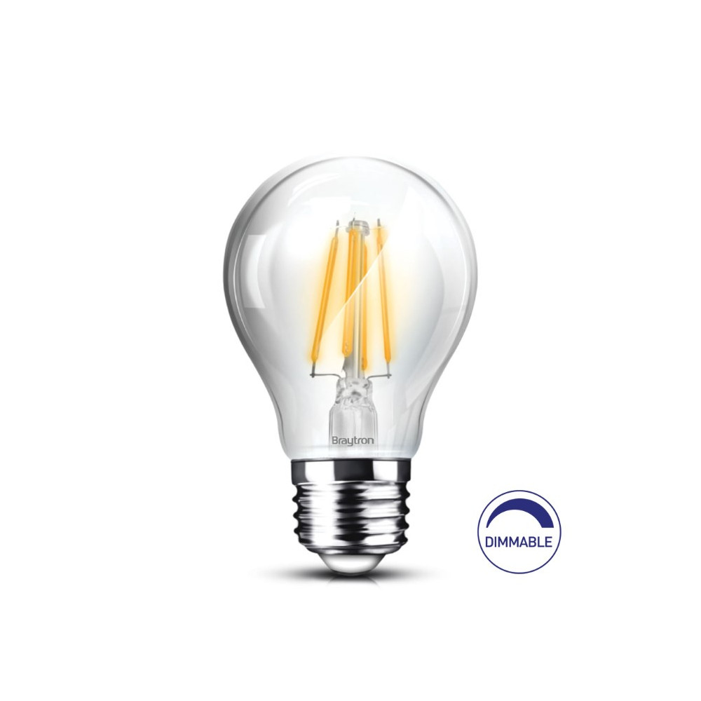 LED lemputė E27 230V A60 8W 806lm, FILAMENT, šiltai balta 2700K, pritemdoma