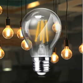 LED lemputė E27 230V A60 8W 806lm, FILAMENT, šiltai balta 2700K, pritemdoma