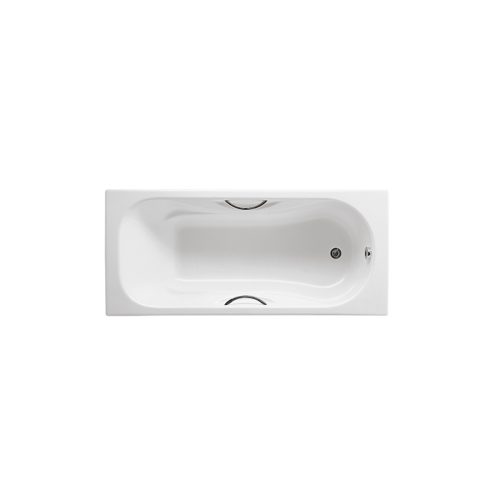 MALIBU ketaus vonia 160x75 cm su chrom. rankenėlėmis  (7.5268.0.301.0) antislip balta