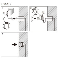 Vienos spalvos bevielis SR-BUS valdiklis skirtas nefiksuotiems PUSH jungikliams, 230Vac