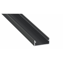 Profilis aliuminis anoduotas juodas LED juostoms platus, DUAL, 3m, LUMINES