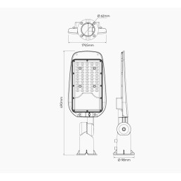 Gatvės šviestuvas LED 230V 50W 5 000lm, 130° x 75° 4000K neutraliai balta, STREETLITE, IP65, IK08