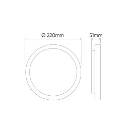 LED šviestuvas, paviršinis, ACTON 18W 2000lm 4000K IP54 apvalus su judesio jutikliu