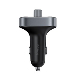 Automobilinis FM moduliatorius, įkroviklis su Bluetooth 5.3 2xUSB + USB-C, juodas