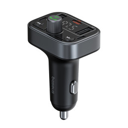 Automobilinis FM moduliatorius, įkroviklis su Bluetooth 5.3 2xUSB + USB-C, juodas