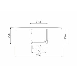Profilis aliuminis anoduotas LED juostoms įleidžiamas, priglaistomas, FALCO, 2m