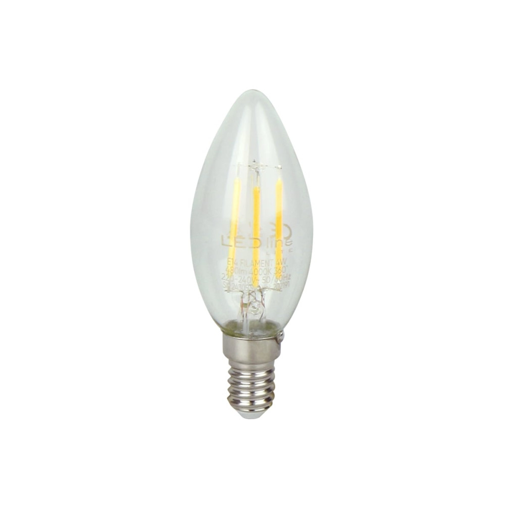 LED lemputė E14 C35 230V 4W 480lm, neutraliai balta 4000K, LED line LITE