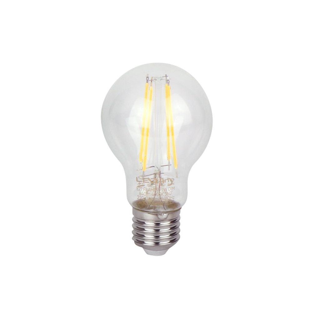 LED lemputė E27 A60 230V 7W 840lm, neutraliai balta 4000K, pritemdoma, LED line LITE