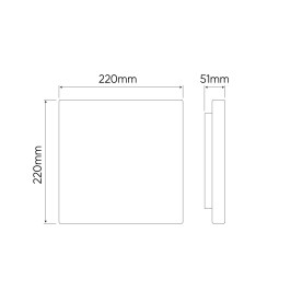 LED šviestuvas, paviršinis, ACTON 18W 2000lm 4000K IP54 kvadratinis