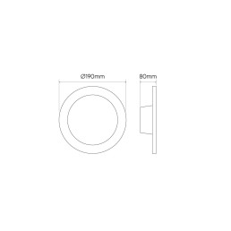 LED šviestuvas CALMOS 18W 4000K 2100lm hermetinis IP44, 190mm skersmens