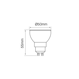 Lemputė LED GU10 230V 7W 1000lm, 142lm/ W, 120° šiltai balta 2700K, keramikinė