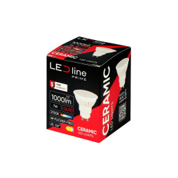 Lemputė LED GU10 230V 7W 1000lm, 142lm/ W, 120° šiltai balta 2700K, keramikinė