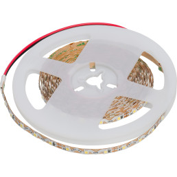 LED juostos ritė 5m, 12V 8.5W/ m 72LED/ m 900lm/ m nehermetiška šaltai balta 6500K, S formos, LEMLUX
