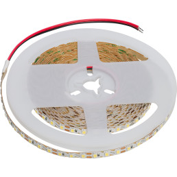 LED juosta 5m ritė, 12V 10W/ m 120LED/ m 1200lm/ m nehermetiška šaltai balta 6500K, S formos, LEMLUX