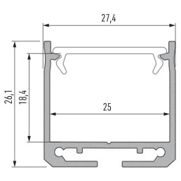 LED profilis DILEDA 2.02m juodas, lakuotas
