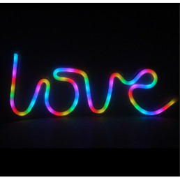LED NEON dekoracija LOVE, RGB skaitmeninė - dinaminė spalva, su pulteliu
