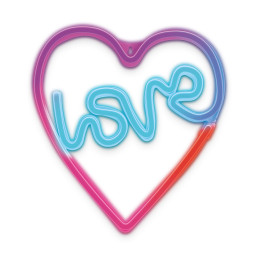 LED NEON dekoracija LOVE širdyje, RGB skaitmeninė - dinaminė spalva, su pulteliu