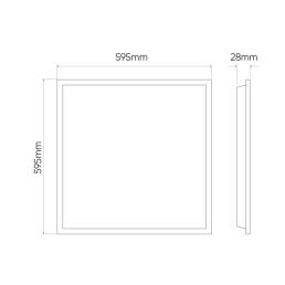 LED šviesos panelė 40W, 60x60cm, 4000lm, 100lm/ W, neutraliai balta 4000K, LED line LITE