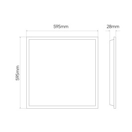 LED šviesos panelė 40W, 60x60cm, 4000lm, 100lm/ W, neutraliai balta 4000K, LED line LITE