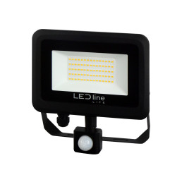 Lauko šviestuvas su judesio davikliu LED 100W neutraliai balta 230Vac, 10000lm, IP65, juodas, PHOTON, LED LINE